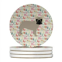 Caroline's Treasures WDK1778RCS4-PARENT Merry Christmas Large Sandstone Coasters Pack of 4, , multicolor