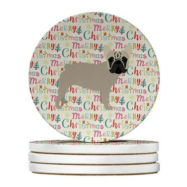 Caroline's Treasures WDK1778RCS4-PARENT Merry Christmas Large Sandstone Coasters Pack of 4, , multicolor