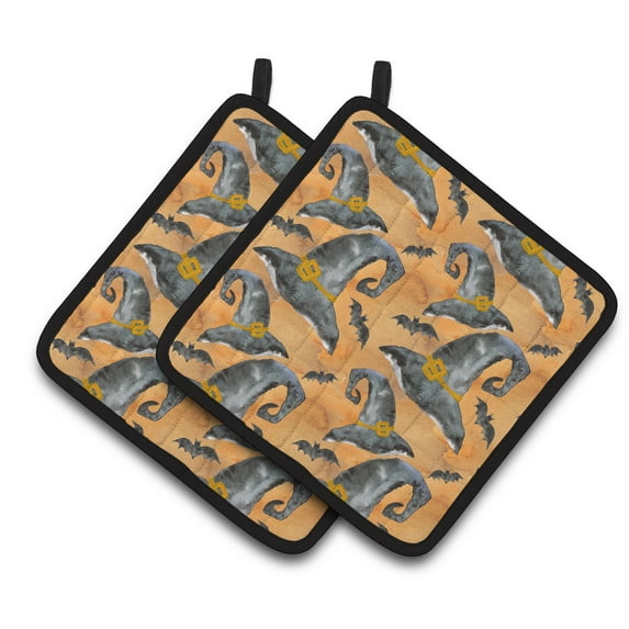 Caroline's Treasures Watecolor Halloween Witches Hat Pair of Pot Holders