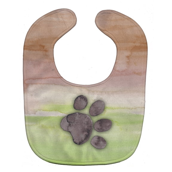 Caroline's Treasures Watercolor Baby Bib, Dog Paw