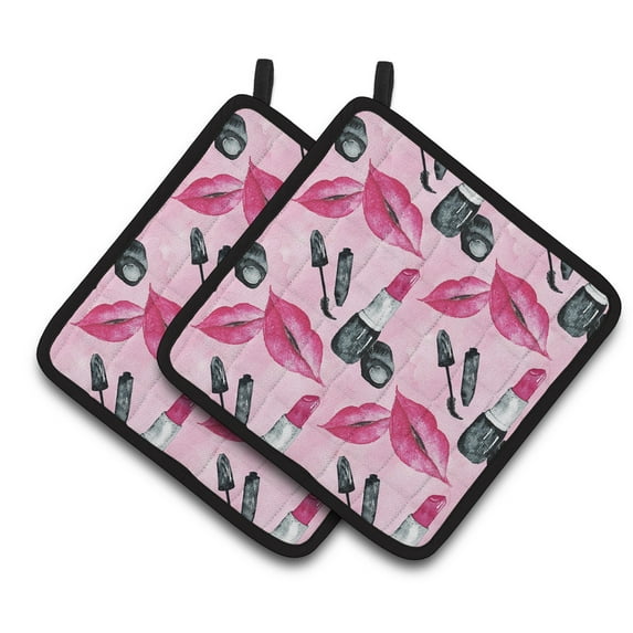 Caroline's Treasures Watercolor Diva Lipstick Pair of Pot Holders