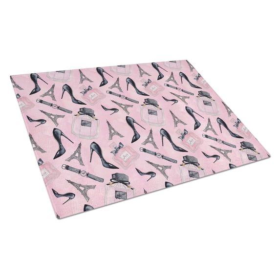 Caroline's Treasures Watercolor Fashion Diva Shoes and accessories Glass Cutting Board Large