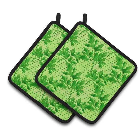 Caroline's Treasures Watercolor Parsley Pair of Pot Holders