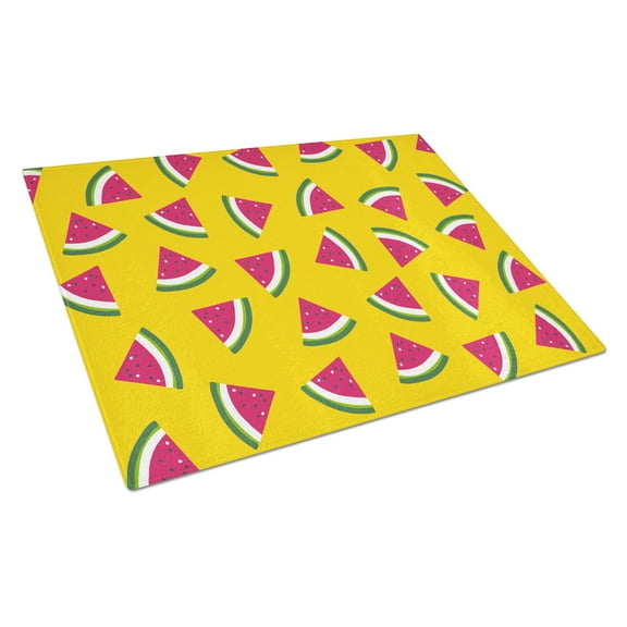 Caroline's Treasures Watermelon on Yellow Glass Cutting Board Large
