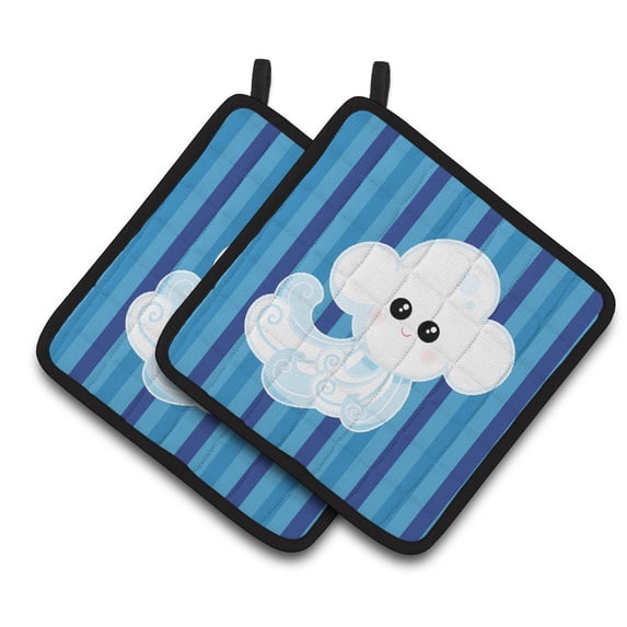 Caroline's Treasures Weather Windy Face Pair of Pot Holders