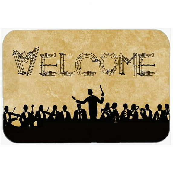 Caroline's Treasures Welcome Symphony Kitchen/Bath Mat