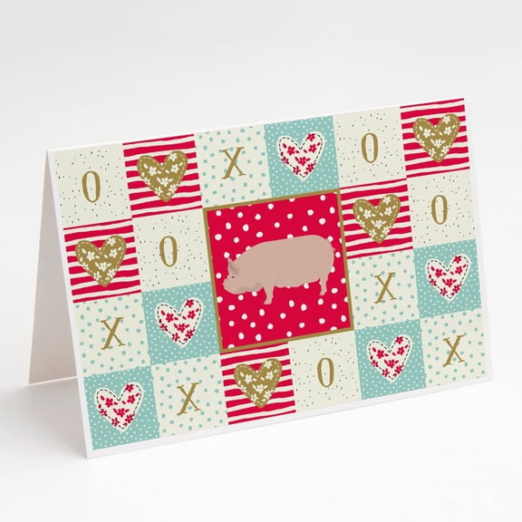 Welsh Pig Love Greeting Cards and Envelopes Pack of 8