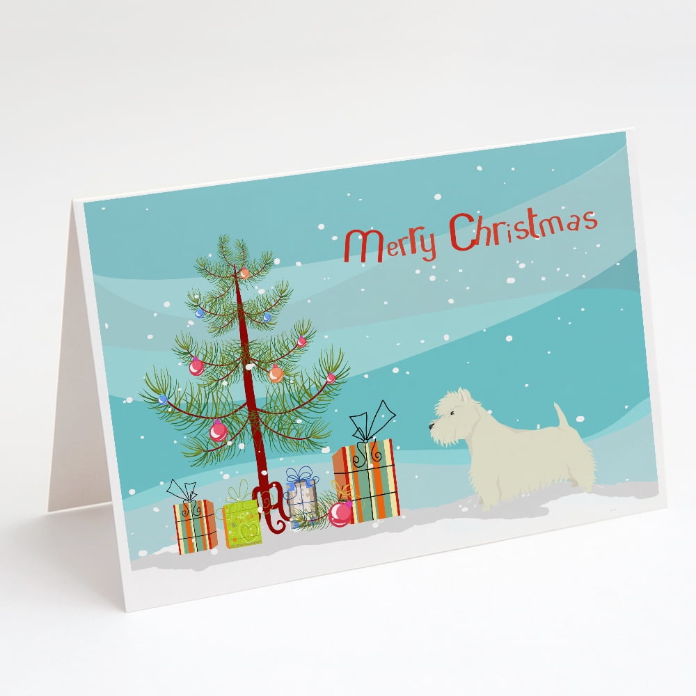 Westie Christmas Tree Greeting Cards and Envelopes Pack of 8