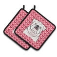 thumbnail image 1 of Caroline's Treasures White English Bulldog Hearts Pair of Pot Holders, 1 of 2