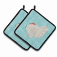 thumbnail image 1 of Caroline's Treasures White Holland Turkey Blue Check Pair of Pot Holders, 1 of 3