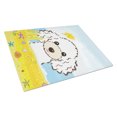 thumbnail image 1 of Caroline's Treasures White Poodle Summer Beach Glass Cutting Board Large, 1 of 2