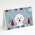 thumbnail image 1 of Winter Holiday Bichon Frise Greeting Cards and Envelopes Pack of 8, 1 of 2