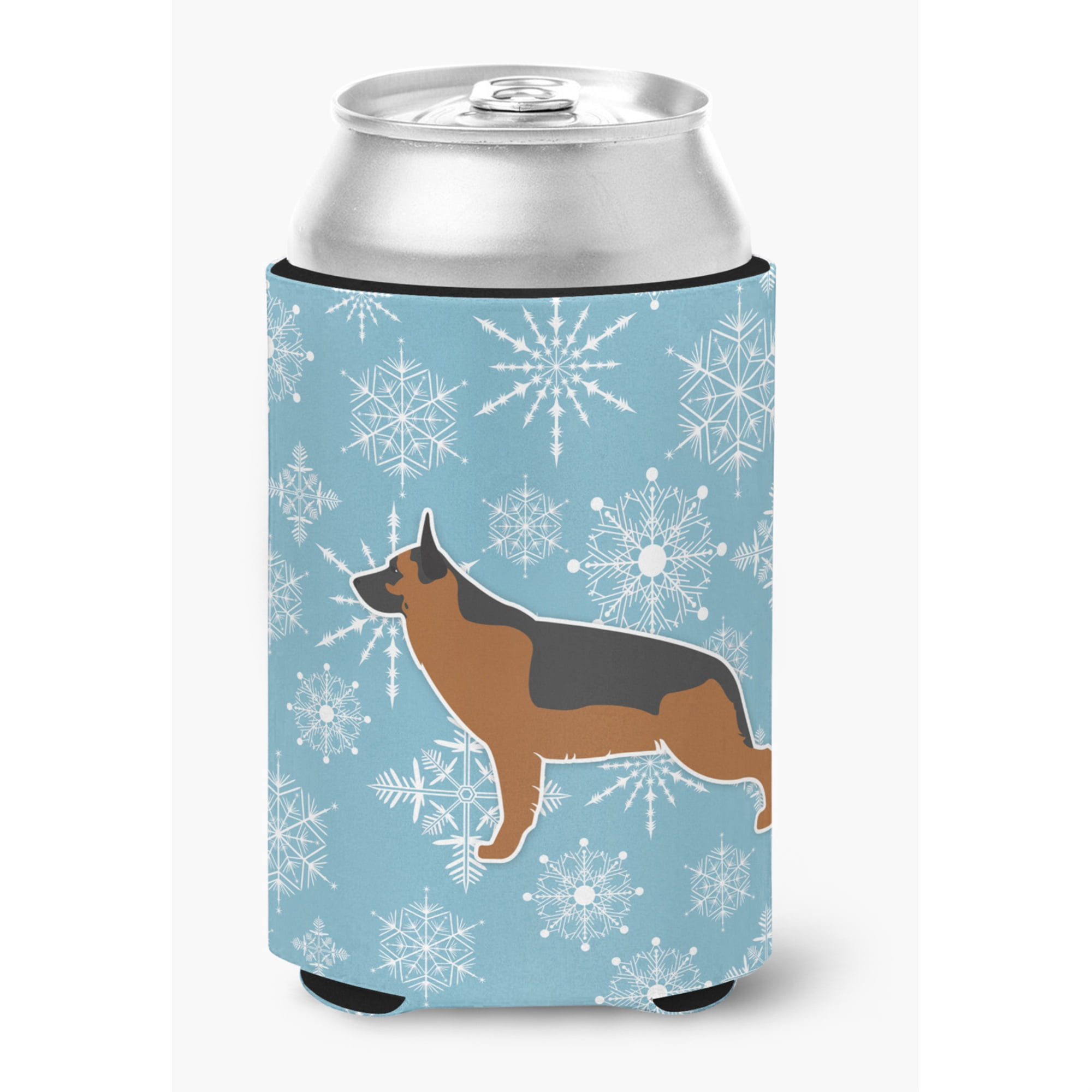 "Caroline's Treasures Winter Snowflake German Shepherd Can or Bottle Hugger BB3524CC, Can Hugger, Multicolor"