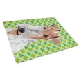 thumbnail image 1 of Caroline's Treasures Wire Fox Terrier Lucky Shamrock St. Patrick's Day Glass Cutting Board Large Size, 1 of 1