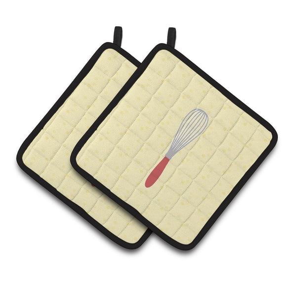 Caroline's Treasures Wisk on Yellow Pair of Pot Holders