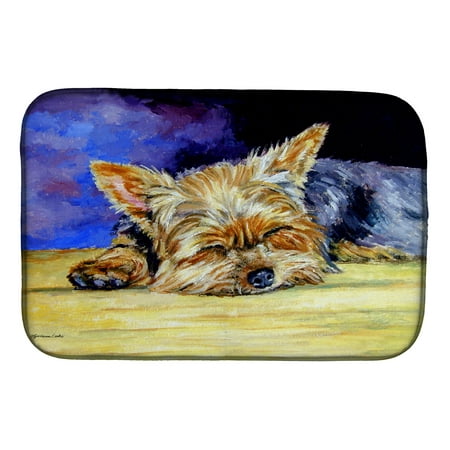 Caroline's Treasures Yorkie Taking a Nap Dish Drying Mat