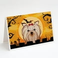 thumbnail image 1 of Halloween Yorkie Yorkishire Terrier Greeting Cards and Envelopes Pack of 8, 1 of 2
