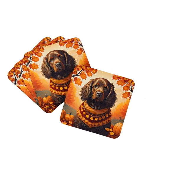 Carolines Treasures DAC1027FC 0.15 x 3.5 x 3.5 in. Boykin Spaniel Fall Foam Coasters - Set of 4