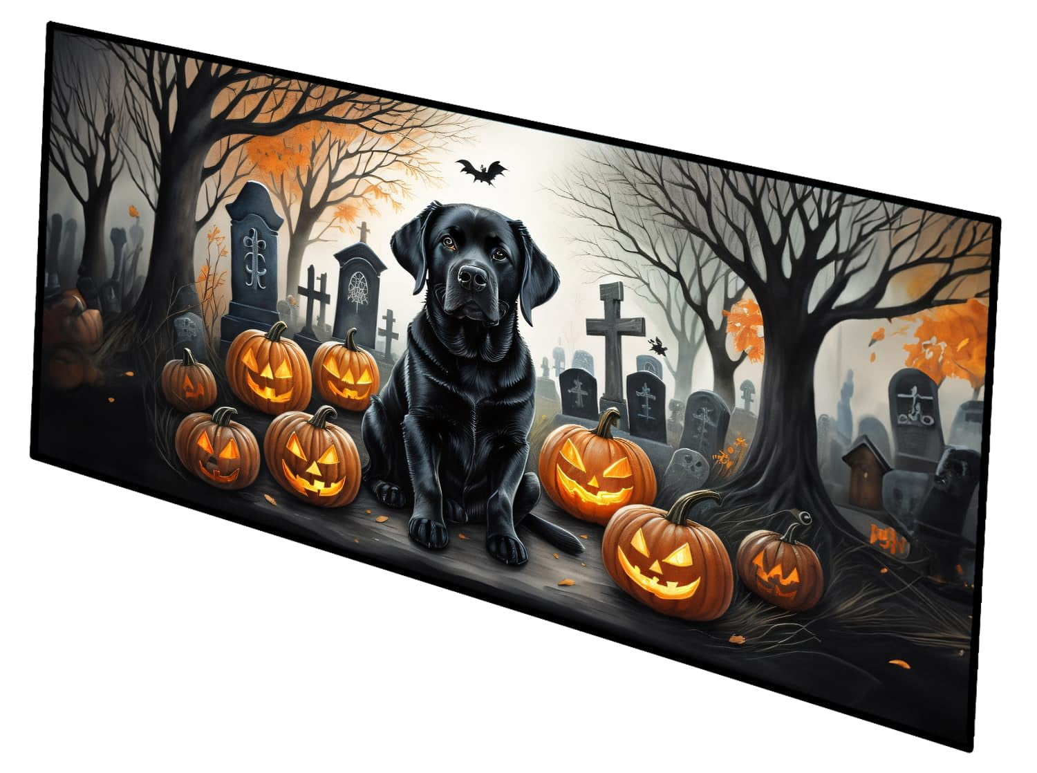 Carolines Treasures DAC2016HRM2858 0.2 x 28 x 58 in. Black Labrador Retriever Spooky Halloween Runner Mat