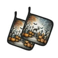 thumbnail image 1 of Carolines Treasures 0.3 x 7.5 x 7.5 in. Pet Cemetery Spooky Halloween Pair of Pot Holders, 1 of 2