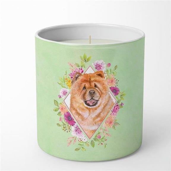 Carolines Treasures 10 oz Chow Chow No.1 Green Flowers Decorative Soy Candle
