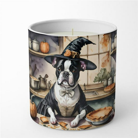 Carolines Treasures DAC1748CDL 10 oz Unisex Boston Terrier Fall Kitchen Pumpkins Decorative Soy Candle