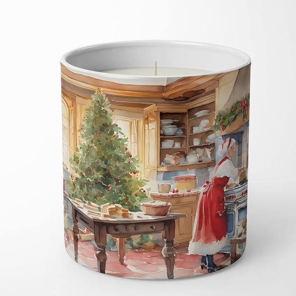 Carolines Treasures DAC3299CDL 10 oz Cookies with Santa Claus Mrs. Claus Decorative 100 Percent Soy Candle