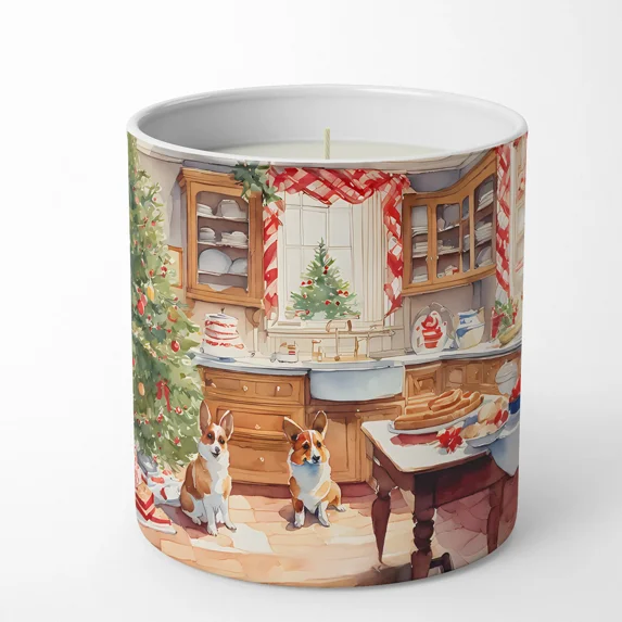 Corgi Christmas Cookies Decorative Soy Candle 3.25 in x 3.75 in