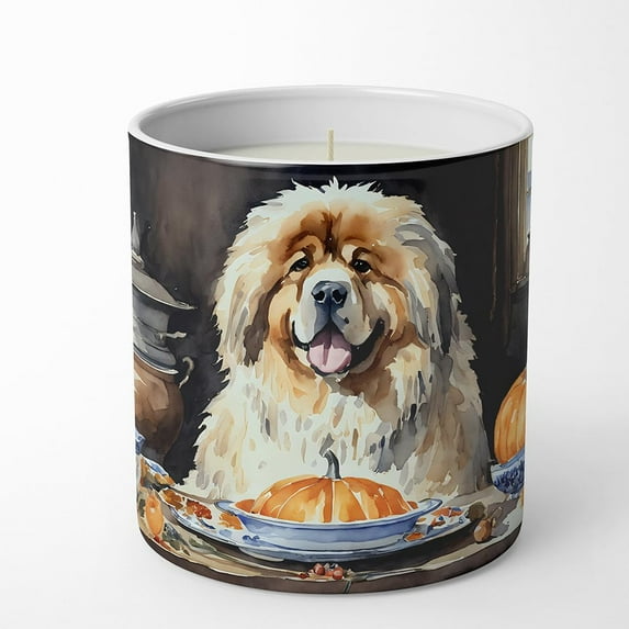Carolines Treasures DAC1819CDL 10 oz Unisex Tibetan Mastiff Fall Kitchen Pumpkins Decorative Soy Candle