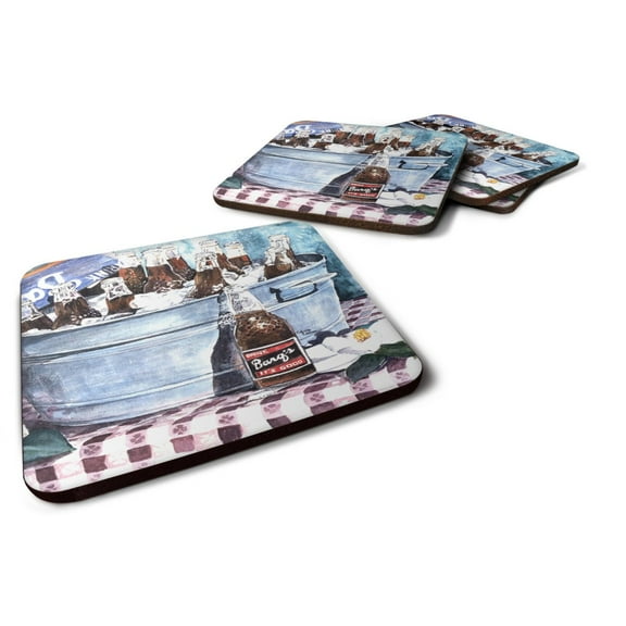 Carolines Treasures 1003FC Barqs and old washtub Foam Coaster Set of 4 3 1/2 x 3 1/2 multicolor