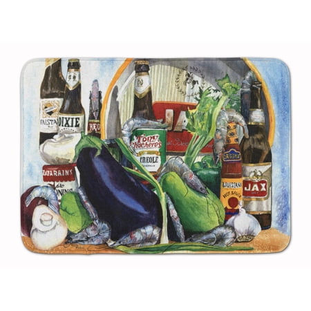 Carolines Treasures 1007RUG Eggplant and Orleans Beers Machine Washable Memory Foam Mat 19 X 27" multicolor