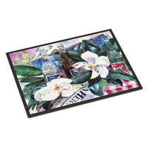 Carolines Treasures 1009JMAT Barqs and Magnolia Door Mat, Indoor Rug or Outdoor Welcome Mat 24x36 Doormat, 24H X 36W,