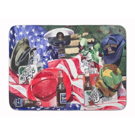 Carolines Treasures 1012RUG Barqs and Armed Forces Machine Washable Memory Foam Mat 19 X 27" multicolor