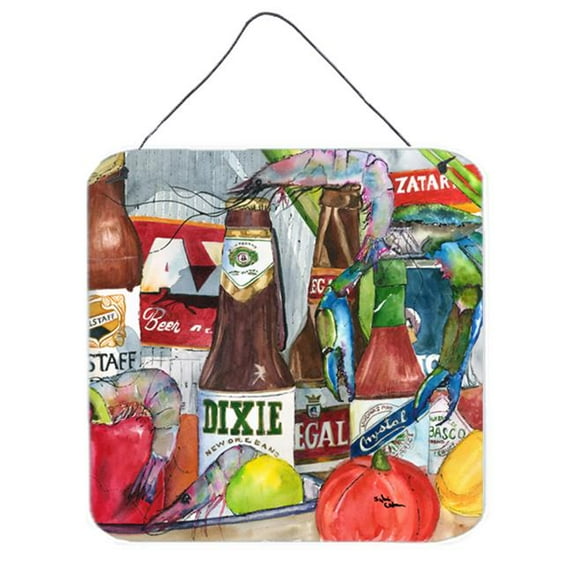 Carolines Treasures 1017-2DS66  Orleans Beers and Spices Wall or Door Hanging Prints 6x6 multicolor