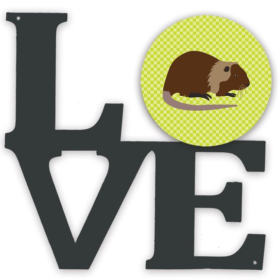 Caroline's Treasures BB7705WALV Coypu Nutria River Rat Green Metal Wall Artwork LOVE, 12X12, multicolor
