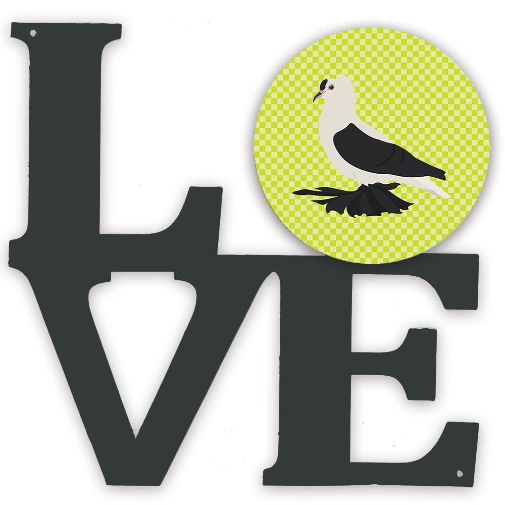 Carolines Treasures BB7772WALV 11.5 x 11.75 in. Saxon Fairy Swallow Pigeon Green Metal Artwork Love Wall Decor