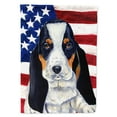 thumbnail image 1 of Carolines Treasures LH9015GF 11 x 15 in. USA American Flag with Basset Hound Garden Size Flag, 1 of 2