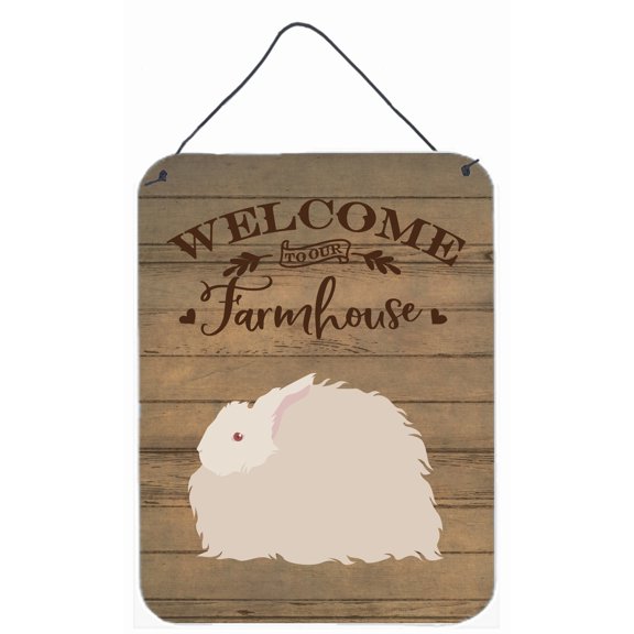 Caroline's Treasures CK6903DS1216 Fluffy Angora Rabbit Welcome Wall or Door Hanging Prints, 12x16, multicolor