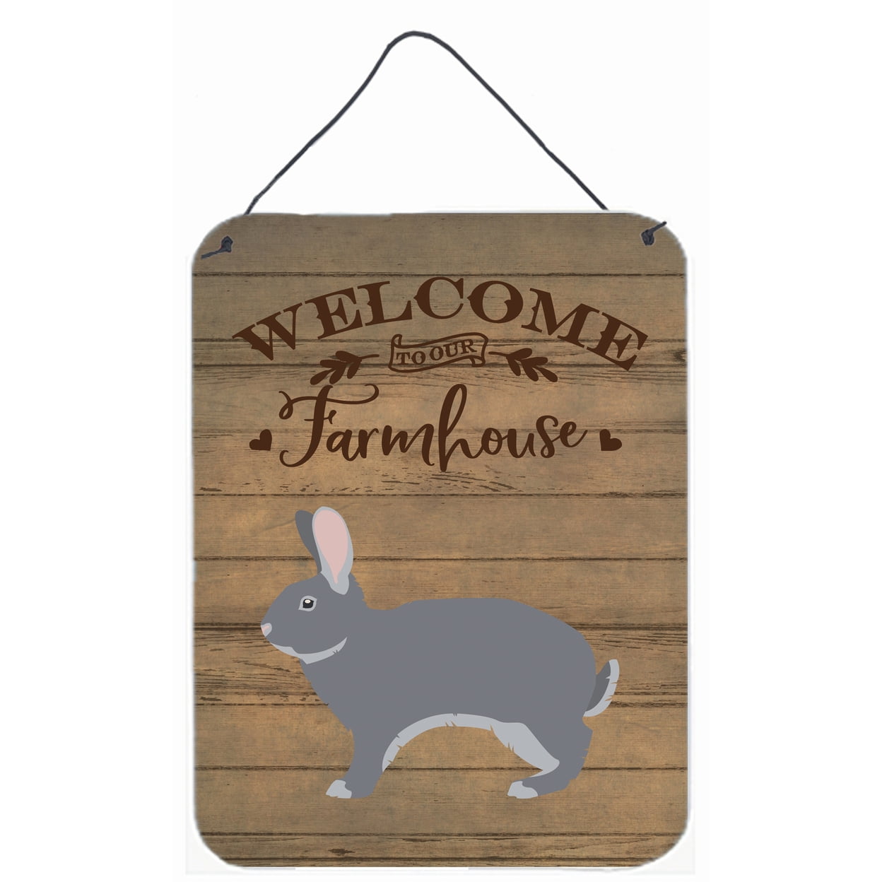 Carolines Treasures 12 x 16 in. Giant Chinchilla Rabbit Welcome Wall or ...
