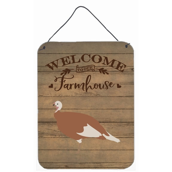 Caroline's Treasures CK6928DS1216 Jersey Buff Turkey Hen Welcome Wall or Door Hanging Prints, 12x16, multicolor