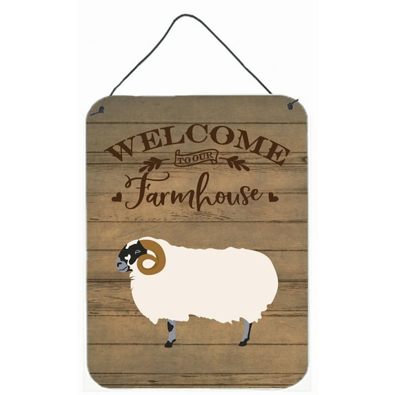 Caroline's Treasures CK6917DS1216 Scottish Blackface Sheep Welcome Wall or Door Hanging Prints, 12x16, multicolor