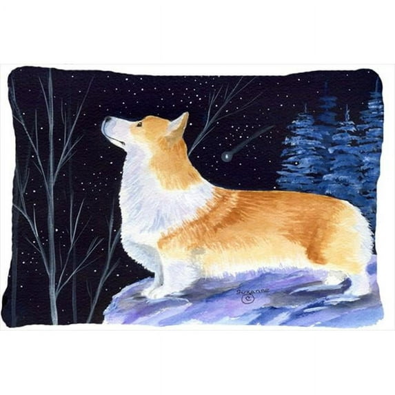 Carolines Treasures 12 x 16 in. Starry Night Corgi Decorative Indoor & Outdoor Fabric Pillow
