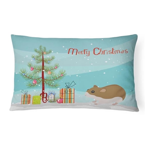 Carolines Treasures 12 x 3 x 16 in. Chinese Hamster Merry Christmas Canvas Fabric Decorative Pillow