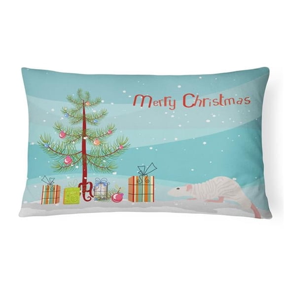 Carolines Treasures  12 x 3 x 16 in. Dumbo Sphynx Rat Merry Christmas Canvas Fabric Decorative Pillow