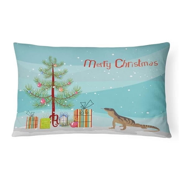 Carolines Treasures 12 x 3 x 16 in. Monitor Lizard Merry Christmas Canvas Fabric Decorative Pillow