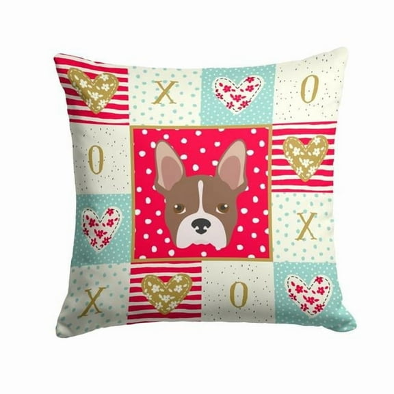 Carolines Treasures  14 x 3 x 14 in. Boston Terrier Love Fabric Decorative Pillow