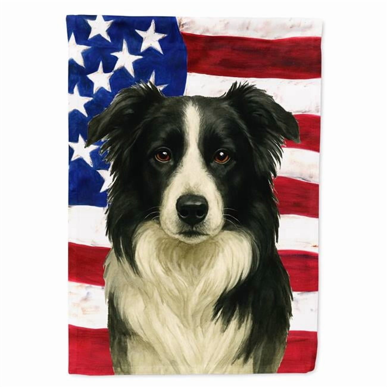 Carolines Treasures WDK6153GF 15.5 x 11.25 in. Border Collie American Flag Garden Flag