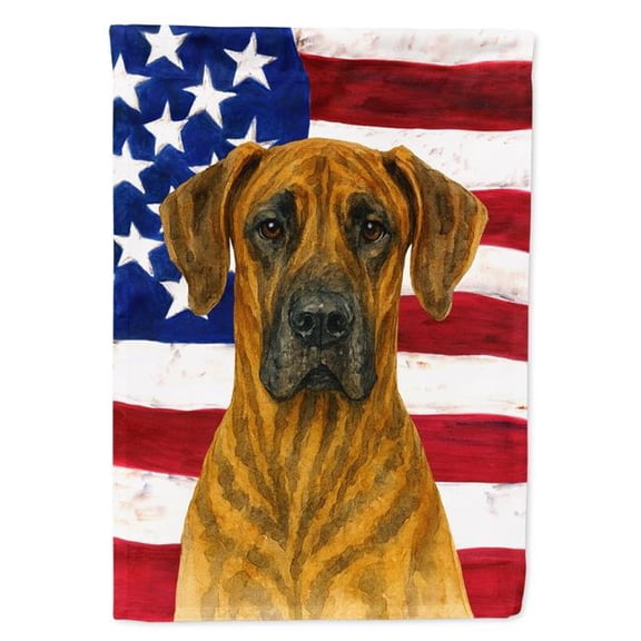 Carolines Treasures WDK6094GF 15.5 x 11.25 in. Brindle Great Dane American Flag Garden Flag