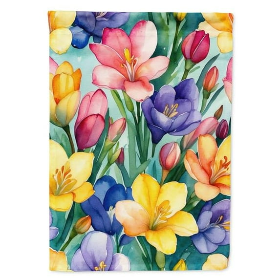 Carolines Treasures DAC8596GF 15.5 x 11.25 in. Freesia Flowers Garden Flag