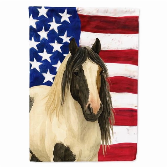 Carolines Treasures WDK6483GF 15.5 x 11.25 in. Piebald Gypsy Vanner Horse American Garden Flag